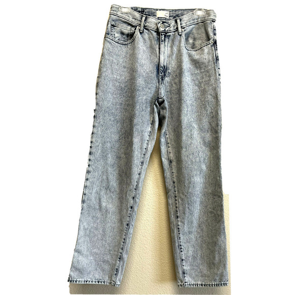 Aritzia Wilfred Free Jeans Size 4 High Waisted Acid Wash Straight Leg - Picture 5 of 6